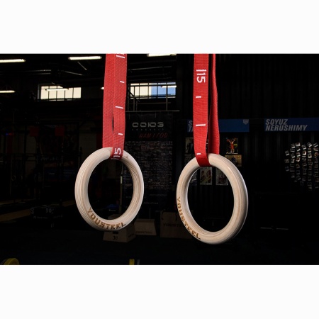 Купить Кольца гимнастические 32 мм красные стропы в Яровом 
