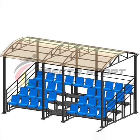 Купить Трибуна для зрителей 4 ряда на 34 места с навесом и перилами в Яровом 