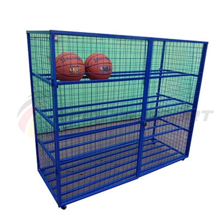 Купить Стеллаж для хранения мячей и инвентаря передвижной металлический (сетка) Разборный в Яровом 