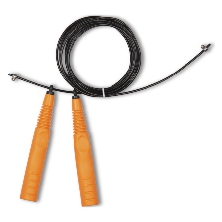 Купить Скакалка высокооборотная Кроссфит стальной шнур в оплетке 2.9 м чёрно-оранжевая в Яровом 